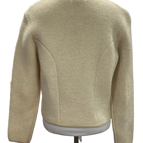 Vtg Tally Ho Cardigan Sweater Jacket Womens 8 Off-White Gold Secretary Old Money - Picture 3 of 14